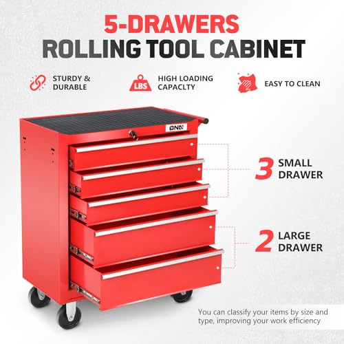DNA MOTORING 7-Drawer Rolling Tool Cabinet Chest with Keyed Locking System, Green M137
