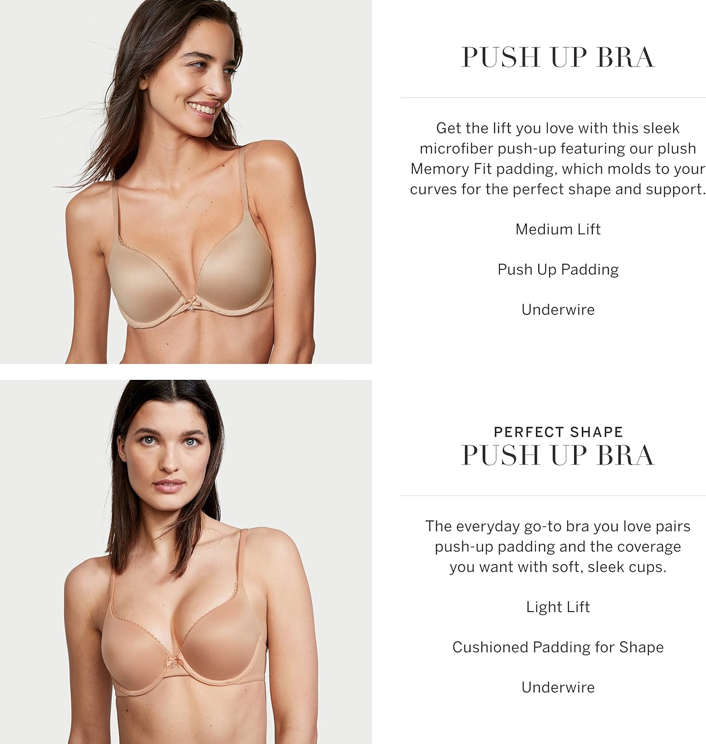 Victoria's Secret Perfect Shape Push Up Bra, Full Coverage, Black 36C H135