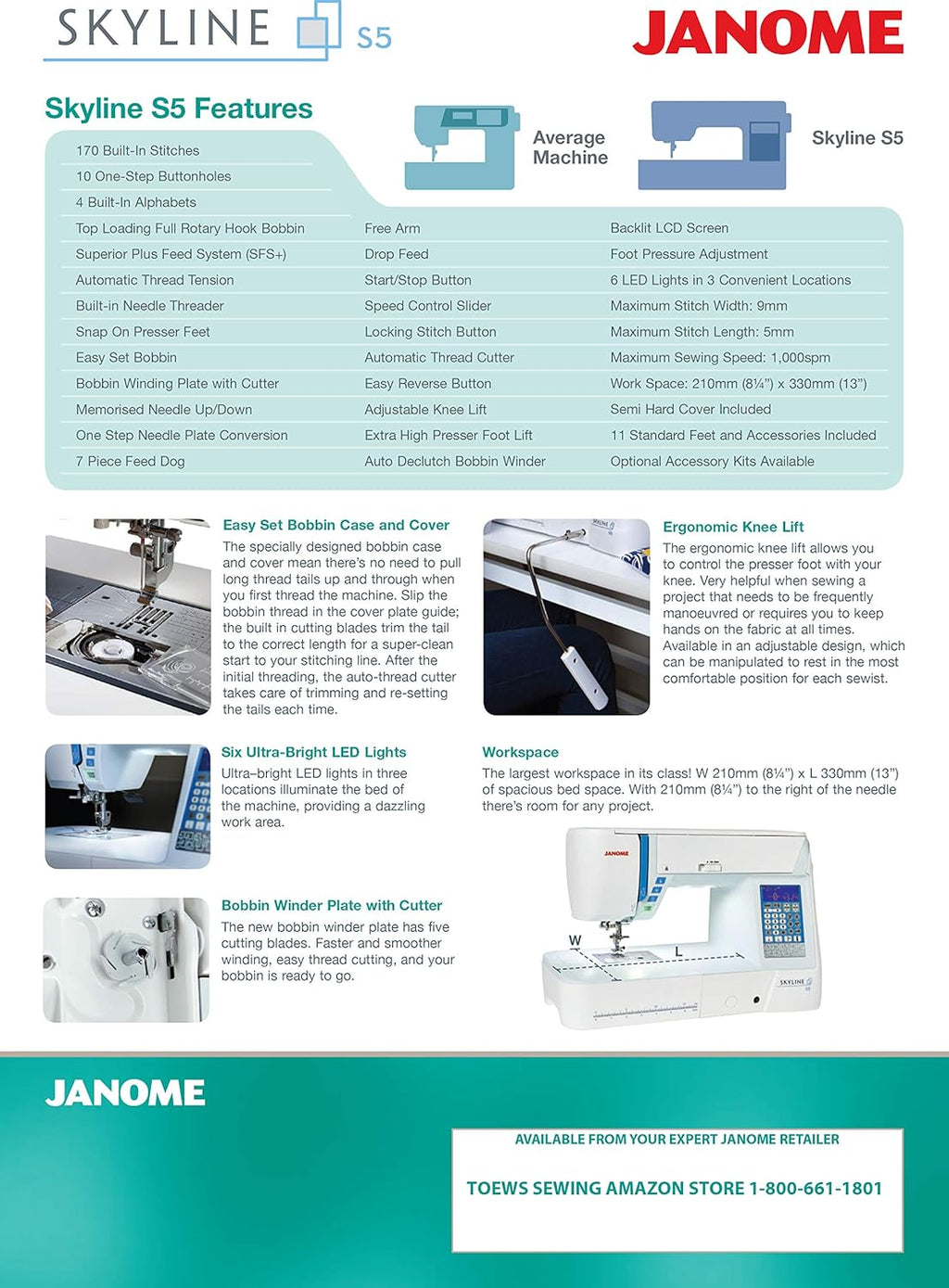 Janome Skyline S5 Sewing Machine M89758