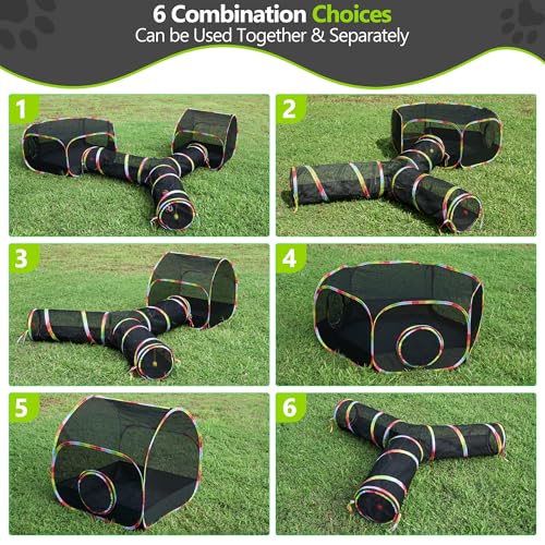 Outdoor Cat Enclosure with Storage Bag, Cat Tunnel Playground for Small Animals D823