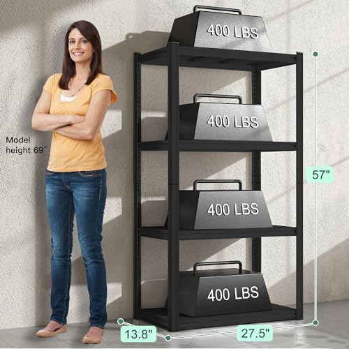 Raybee Storage Shelves Heavy Duty 4 Tier Metal Garage Shelving J357976