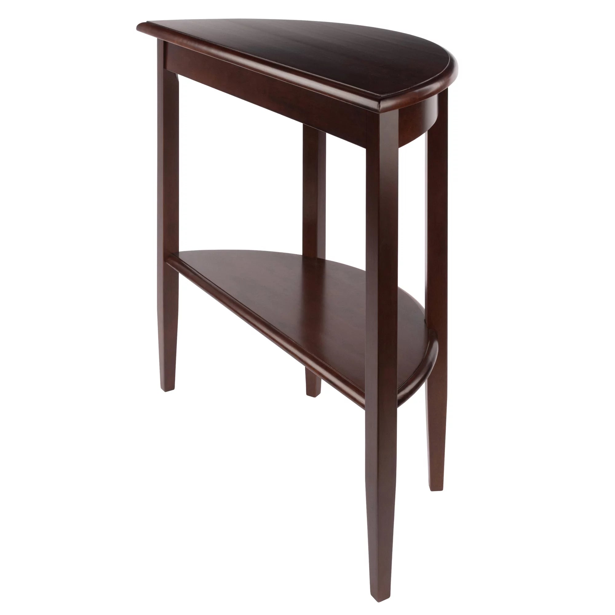 Winsome Wood Concord Half Moon Console Table with Drawer and Shelf, Walnut Finish F52882