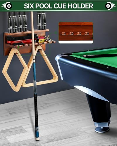 Wall Mount Pool Cue Rack Holder for 6 Sticks C931760