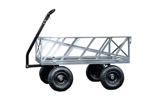 Yard Commander 400LB Heavy Duty Tow Behind ATV Trailer Steel Dump Cart 10-Cubic Feet Garden Utility Trailer V77511
