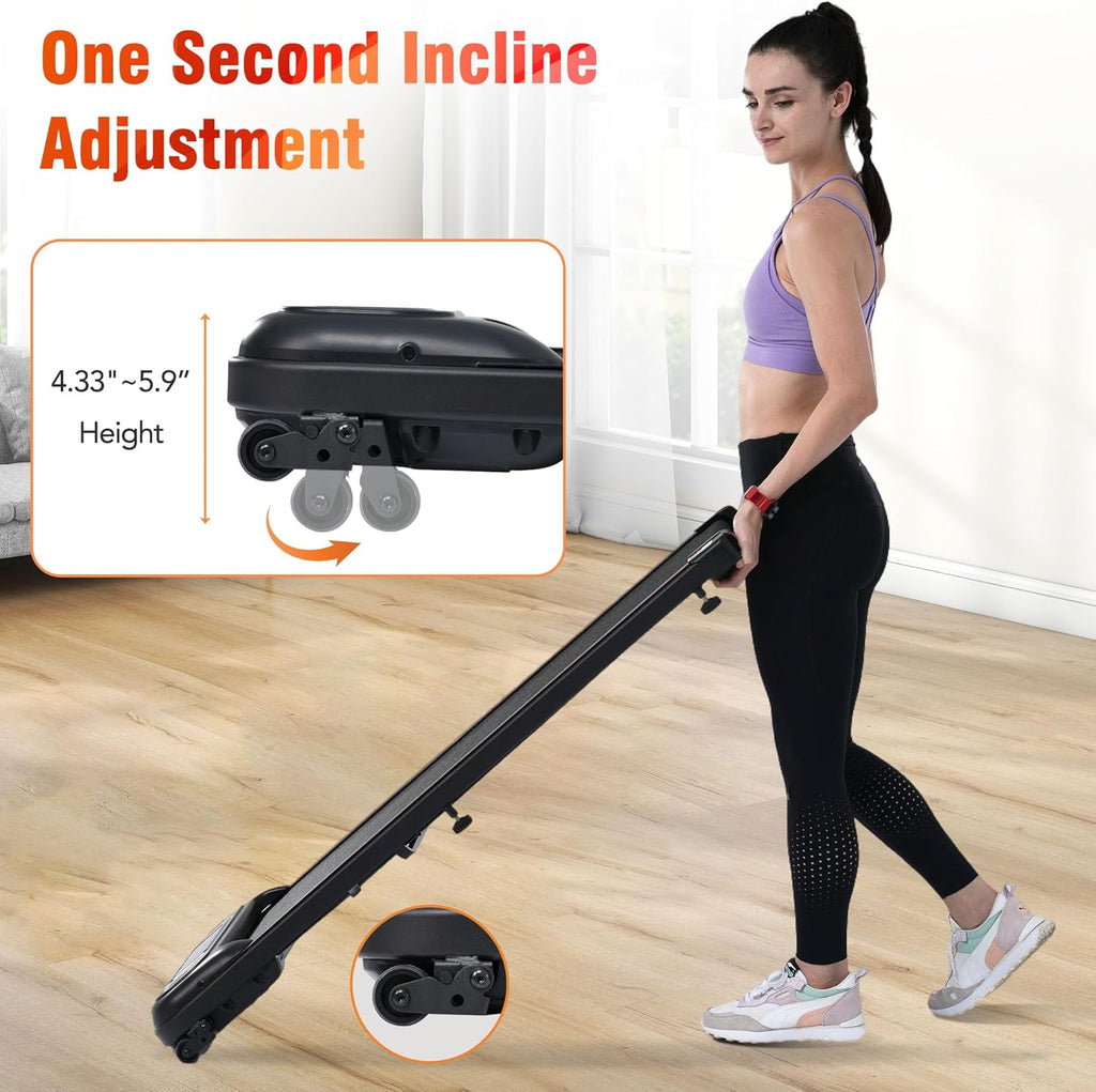 2-in-1 Walking Pad Treadmill with Bluetooth Speaker & LED Display for Home Office D8545