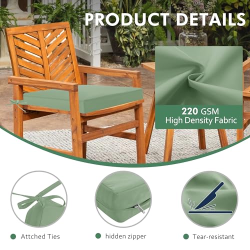 Outdoor Chair Cushions Set of 4, Waterproof Patio Seat Cushions with Ties, Black A5741