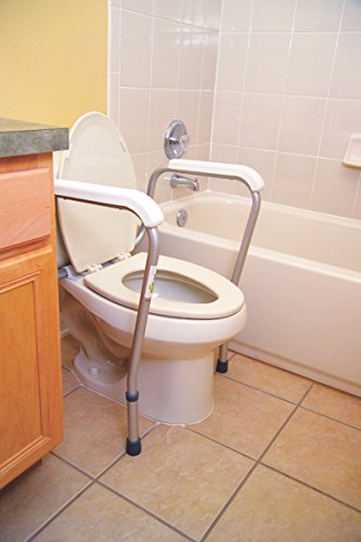 Height Adjustable Standing Toilet Safety Rail with Foam Handles for Elderly A4667