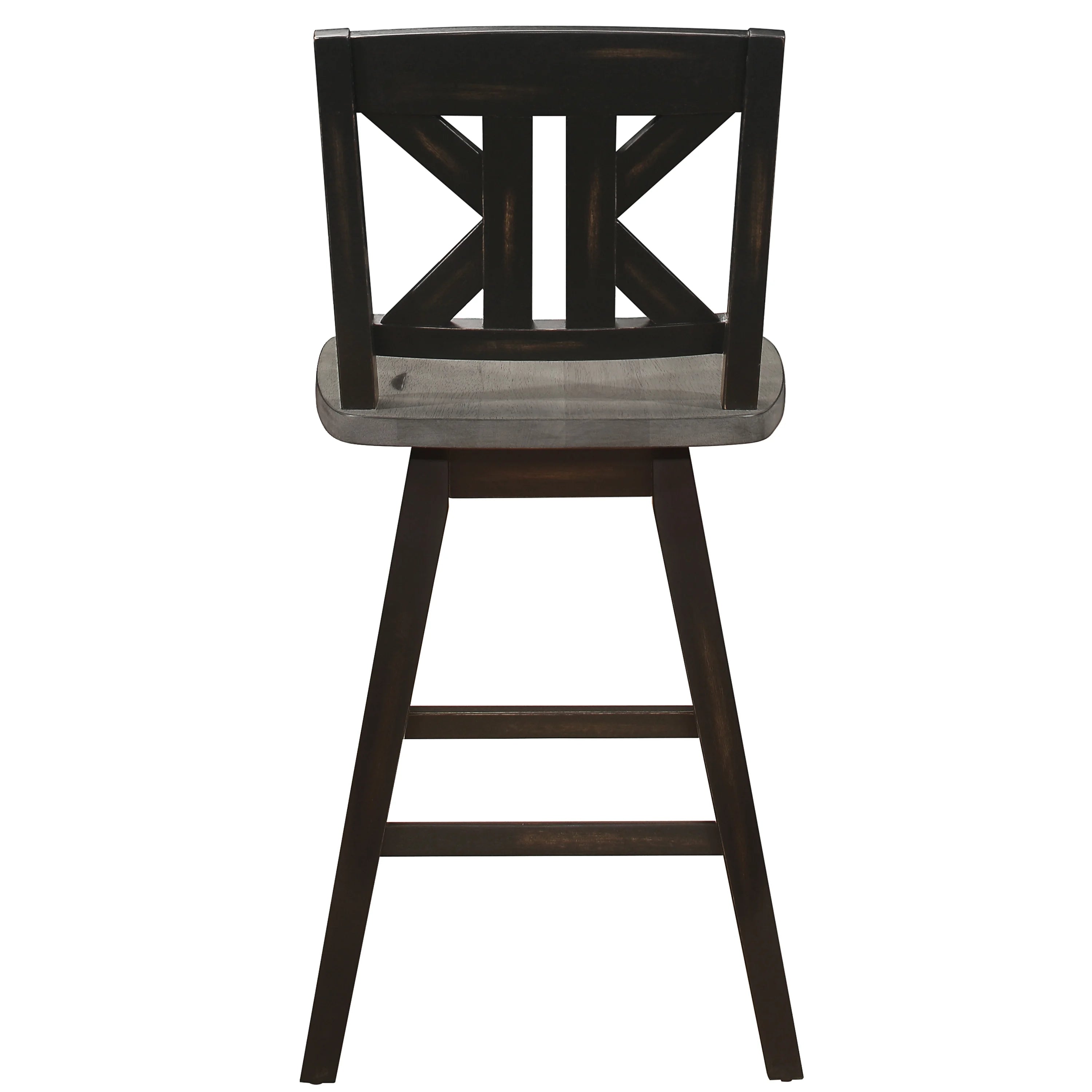Lexiconhome Amsonia Wood Swivel Counter Stool, Black T31737