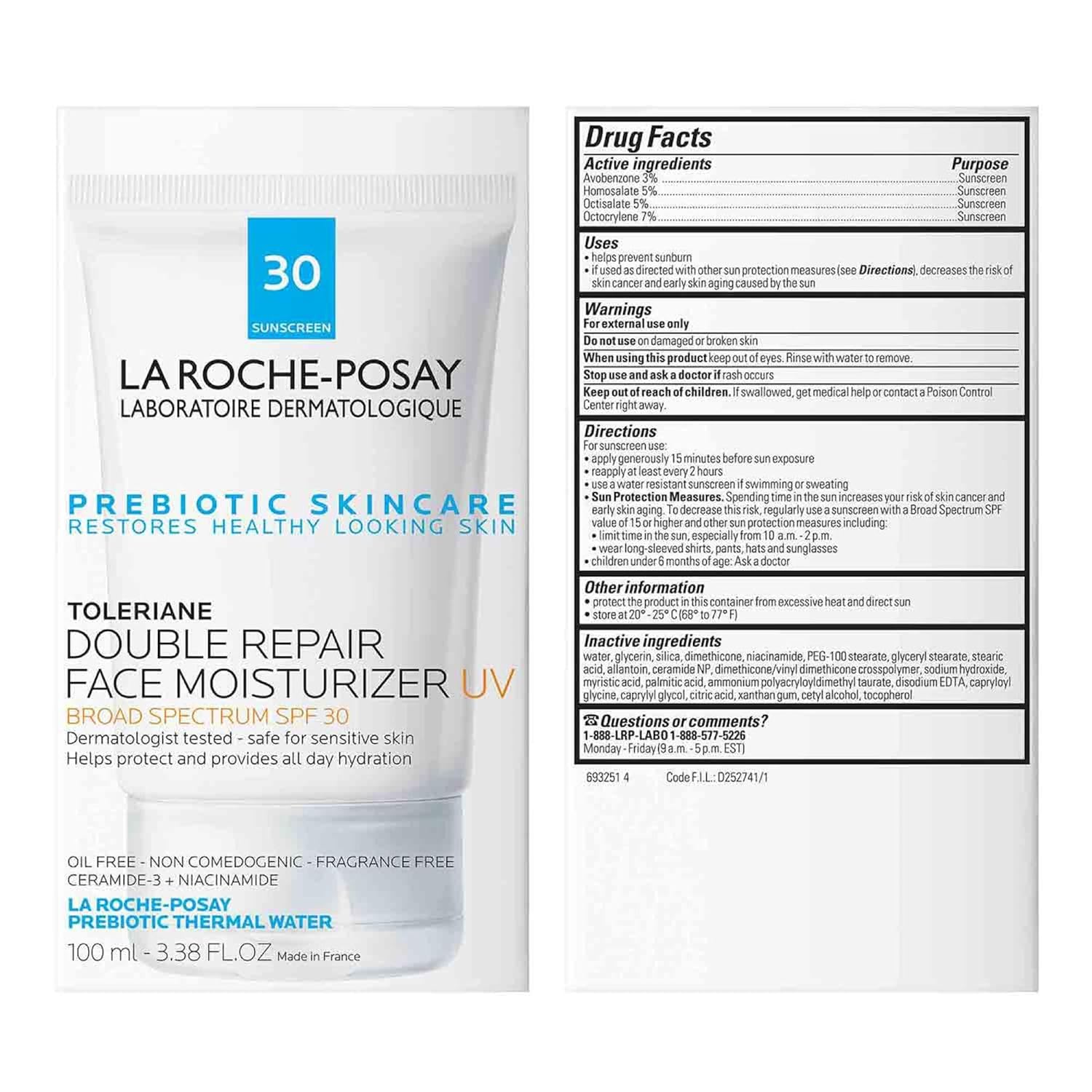 La Roche-Posay Toleriane Double Repair UV SPF 30 Moisturizer with Niacinamide I1908