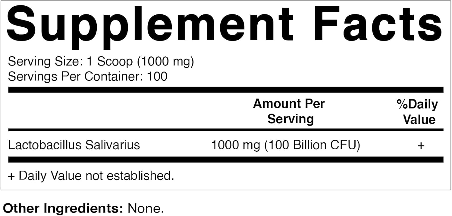 Vitamatic Lactobacillus Salivarius Probiotic Powder, 100g H7840