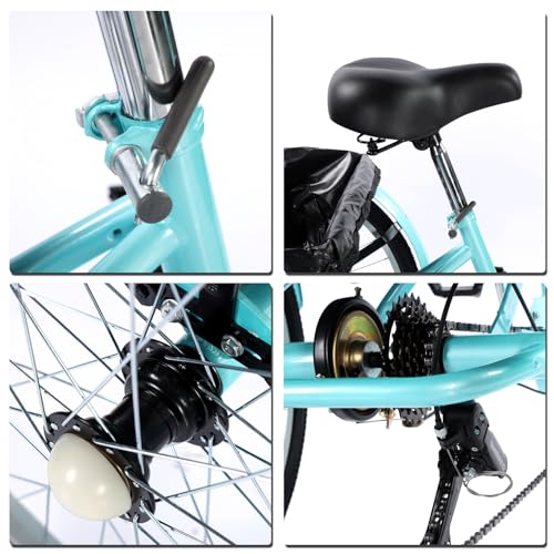 Adult Tricycles 24 & 26 Inch 7 Speed 3 Wheel Bikes with Rear Basket F636238