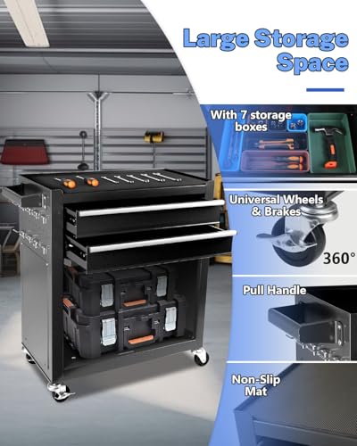 5-Drawer Rolling Tool Chest with Brake Casters, Black E95317
