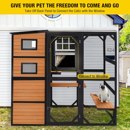 Aivituvin Large 4-Tier Catio Outdoor Indoor Cat Enclosure House with Weatherproof Roof W524
