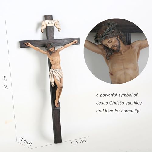 BC Catholic Crucifix Wall Cross 24" H Jesus Christ Indoor Home Decor Q2061