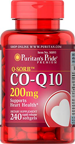 Puritan's Pride CoQ10 200mg, 240 Rapid Release Softgels E5314