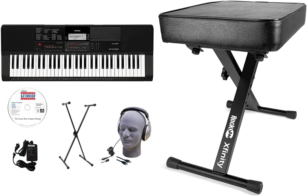 Casio CT-X700 Keyboard Pack with Adjustable Padded Keyboard Bench