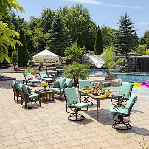 ARDEN Outdoor Dining Chair Cushion 20 x 20 in Weather-Proof Fade Resistant Sapphire Blue J523