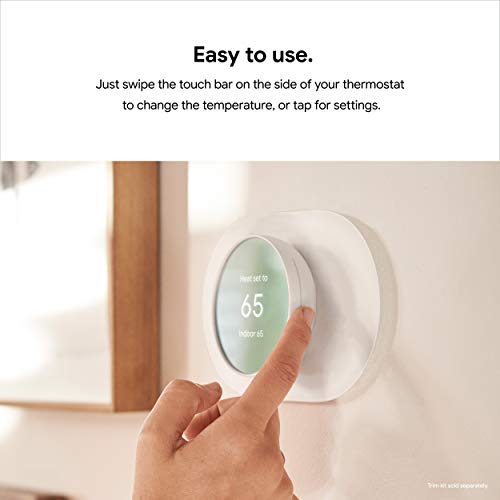 Google Nest Smart Programmable WiFi Thermostat Snow (Renewed) H964