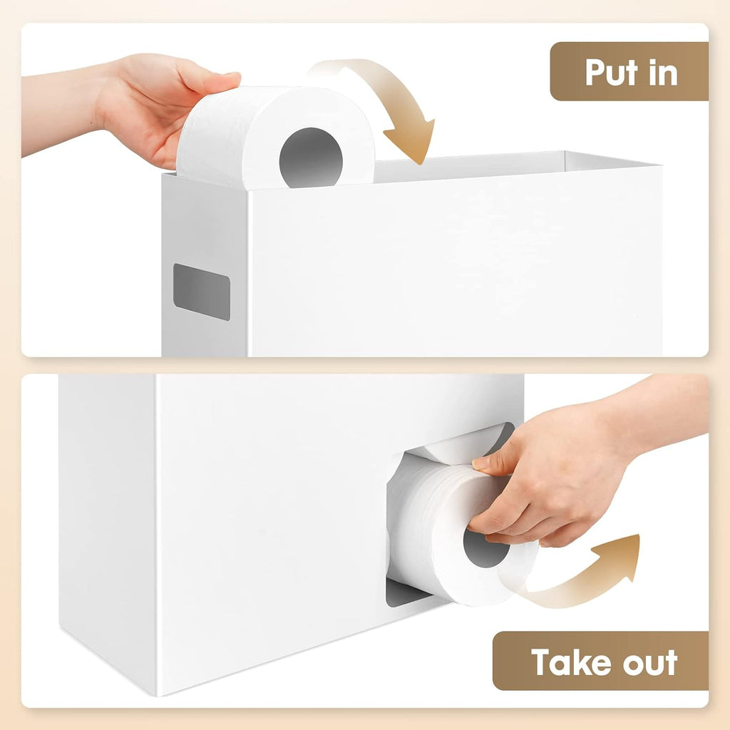 Toilet Paper Storage Organizer, 12 Rolls, White N589989