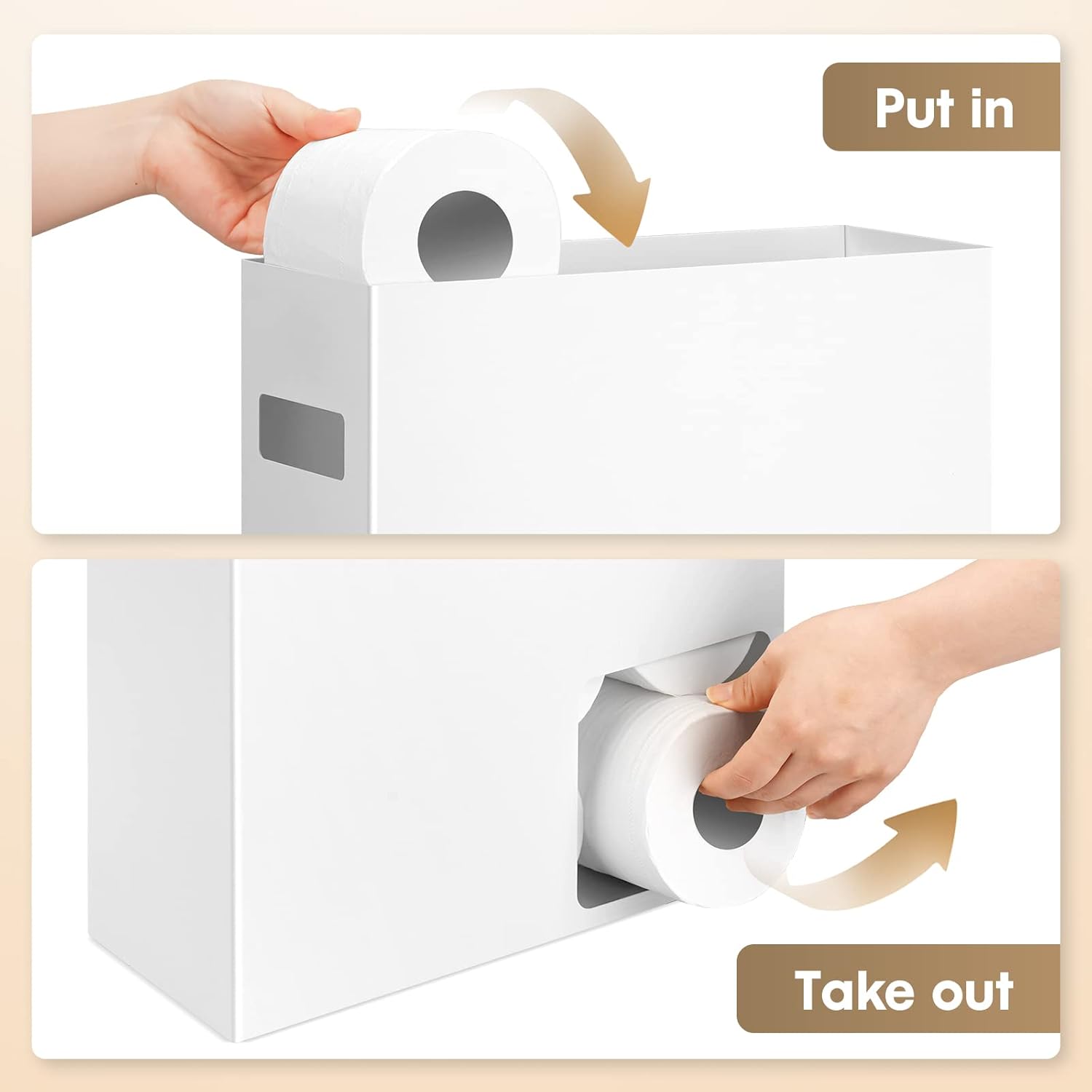Toilet Paper Storage Organizer, 12 Rolls, White N589989