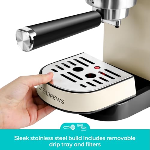 CASABREWS CM5418 Espresso Machine 20 Bar, Compact Espresso Maker with Milk Frother, Stainless Steel, Silver K680