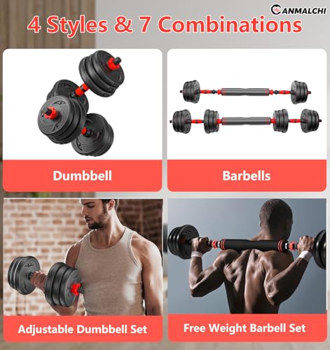 Adjustable Dumbbells Set 20lbs/33lbs/44lbs for Home Gym Workout O8677