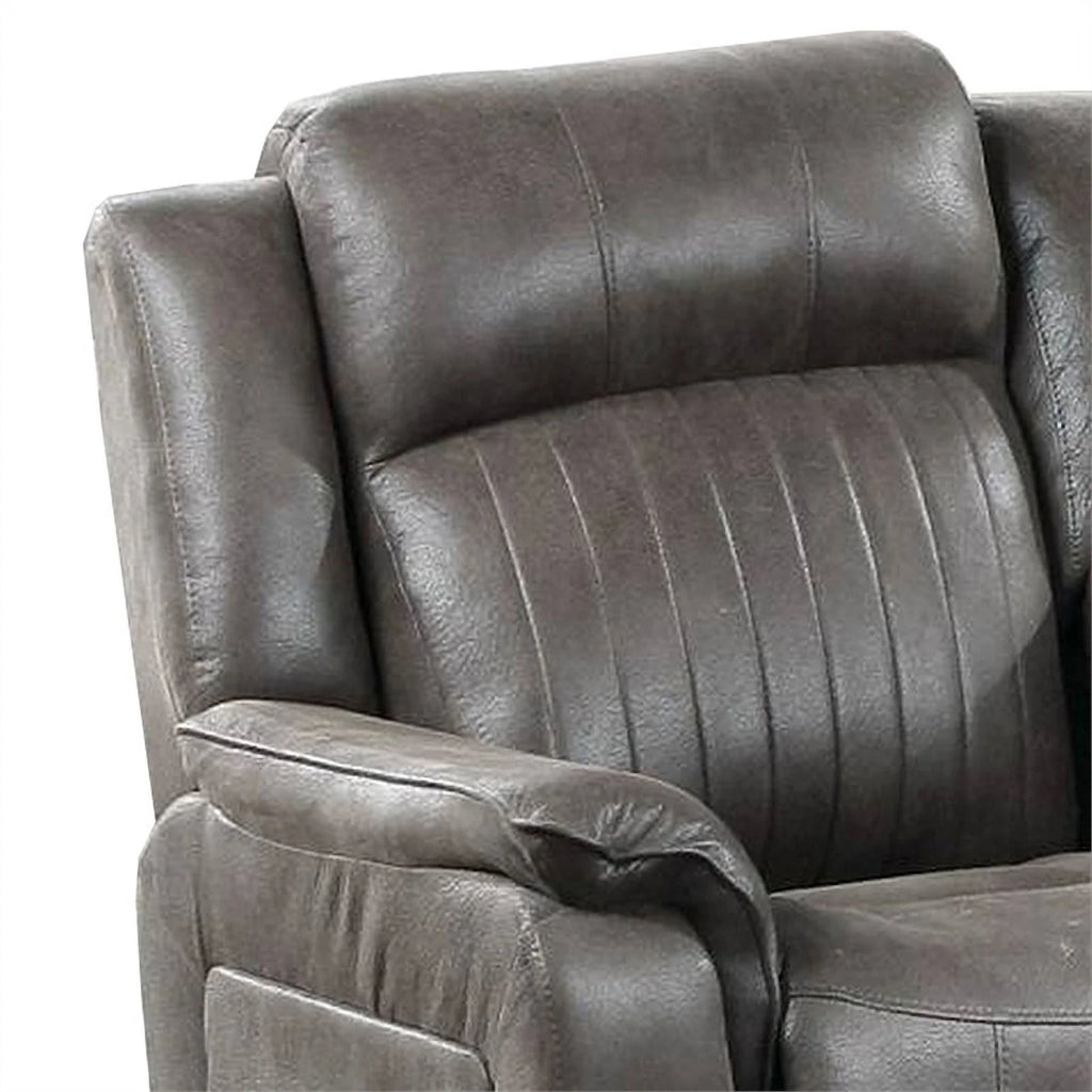 Fabric Manual Loveseat with 2 Cupholders, Gray C3874