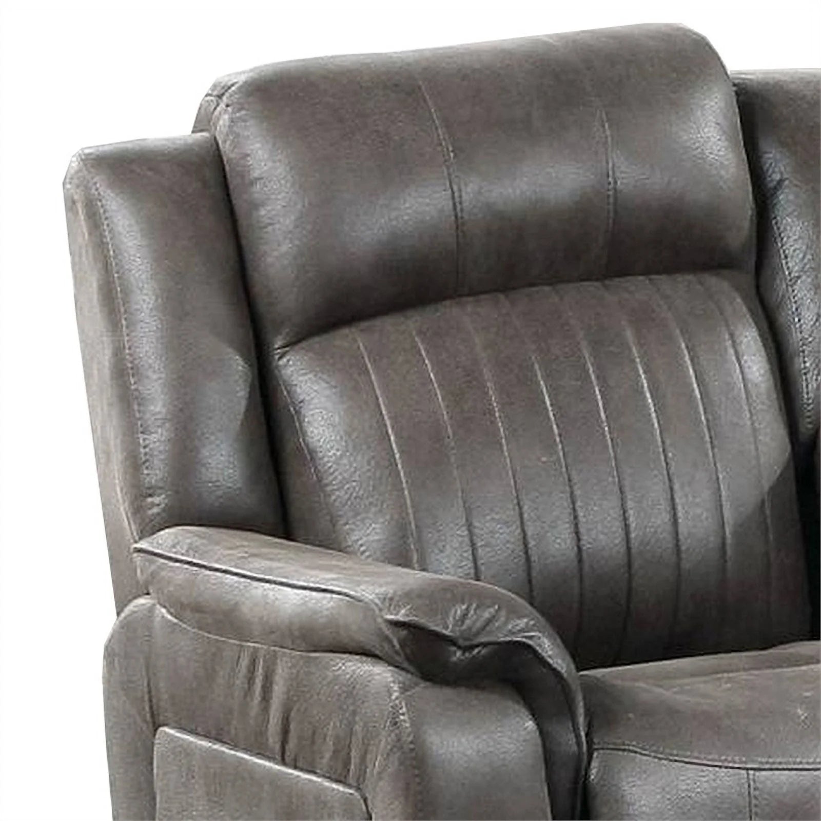 Fabric Manual Loveseat with 2 Cupholders, Gray C3874