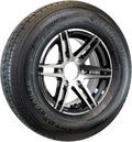 Hankook ST225/75R15 Trailer Tire On Black eCustomrim Aluminum 6 Lug Wheel LRE - 6 Year Warranty w/Free Roadside