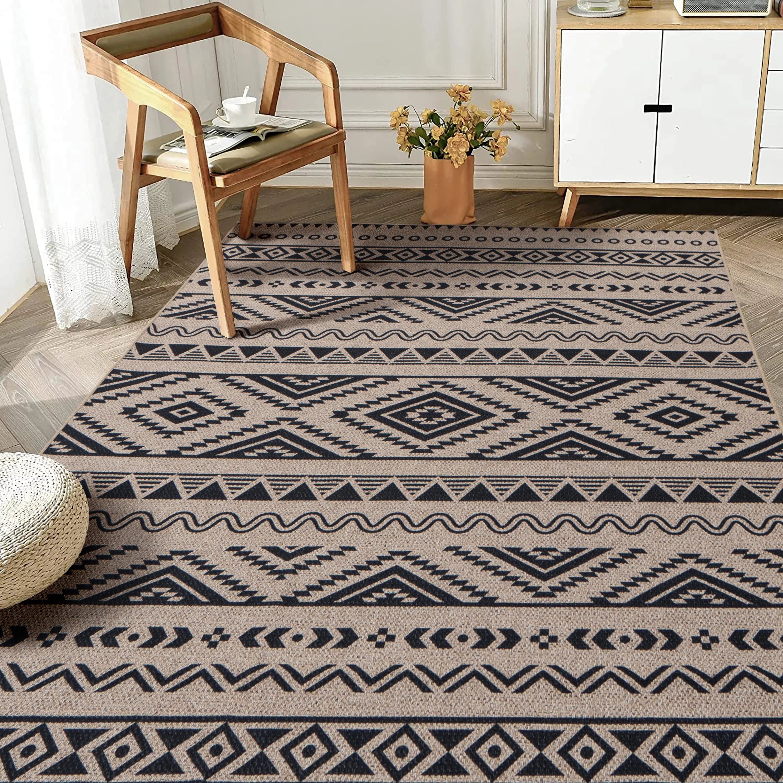 6x9 Washable Non-Slip Area Rug for Bedroom Living Room X1123