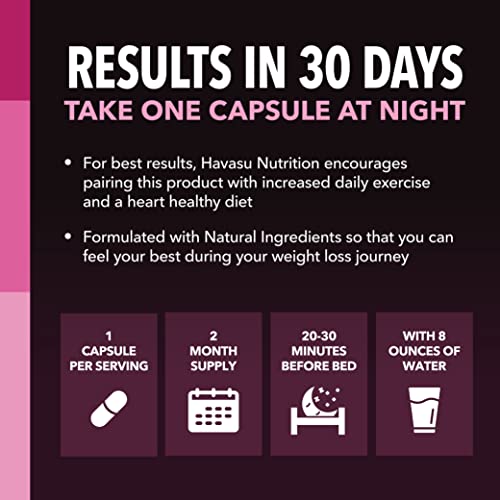 Night Time Fat Burner for Women with Vitamin D, 2 Month Supply M8185
