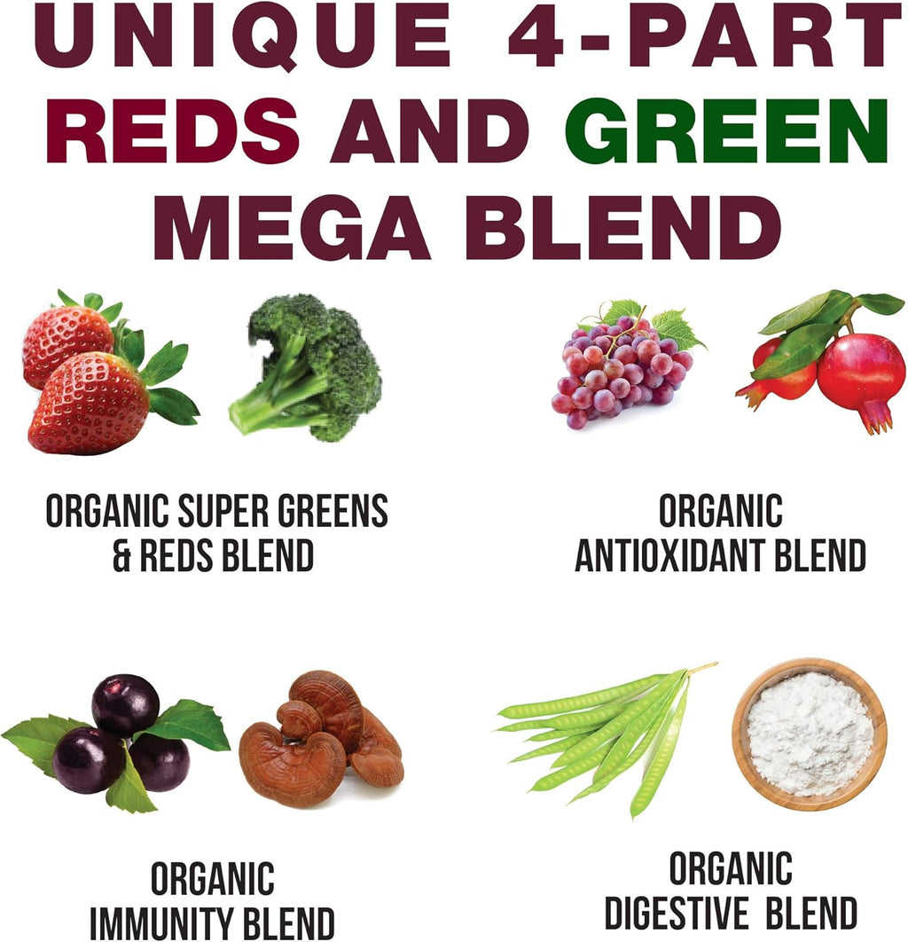 Organic Kids Greens & Reds Superfood Powder with 25+ Fruits & Vegetables K334