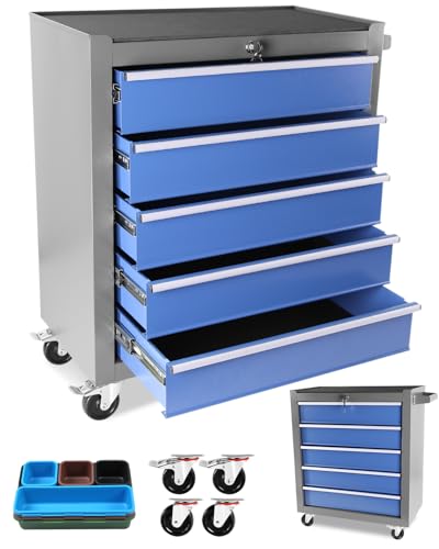 5-Drawer Rolling Tool Chest with Brake Casters, Black E95317