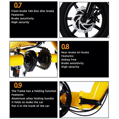 Adult Electric Tricycle Foldable 14 Inch with Detachable Battery and Baskets I325