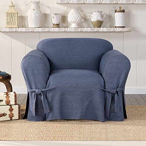 SureFit Authentic Denim T Cushion Sofa Slipcover, Indigo V9356