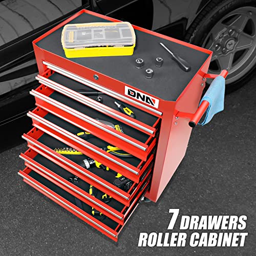 DNA MOTORING 7-Drawer Rolling Tool Cabinet Chest with Keyed Locking System, Green M137