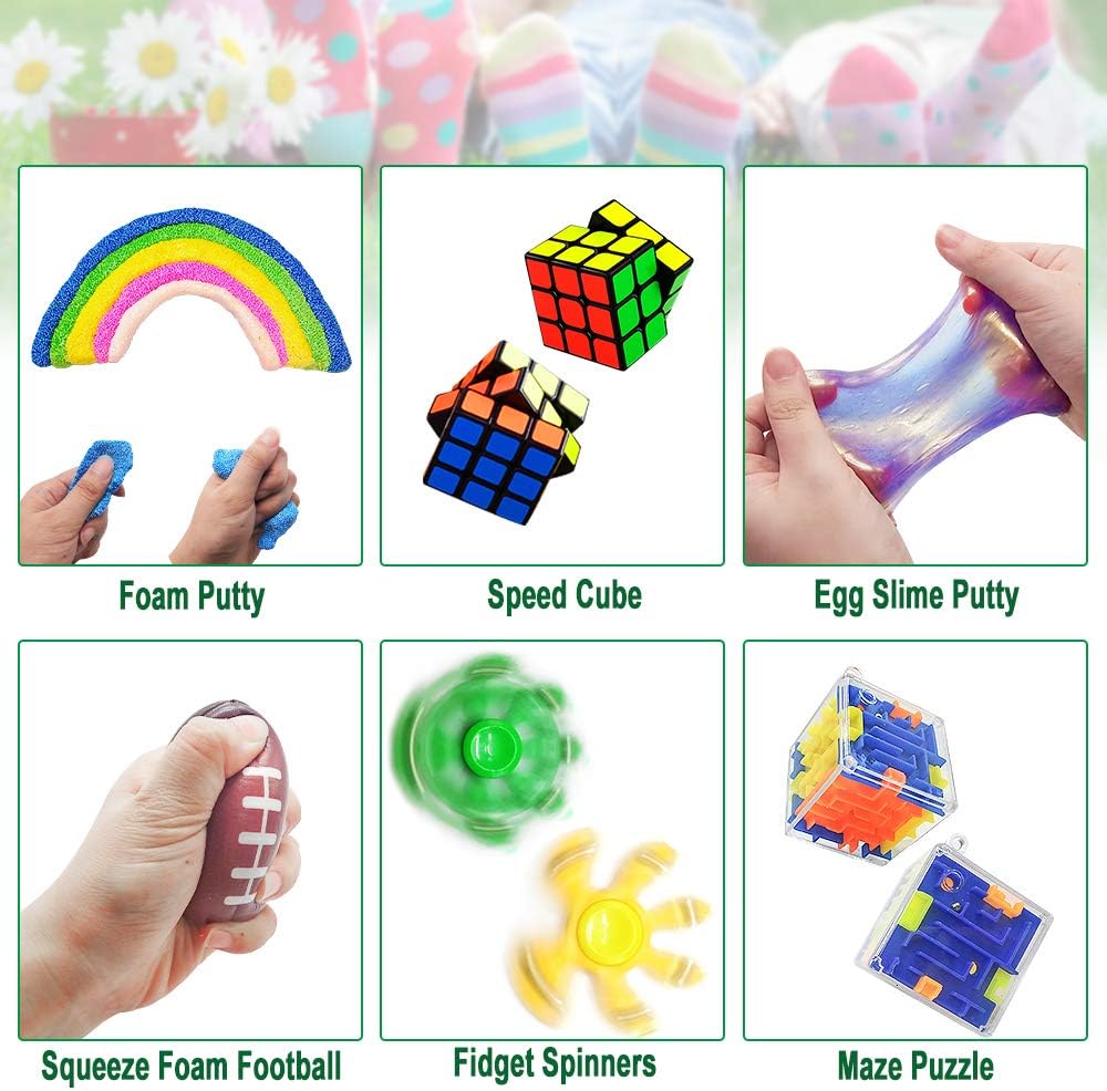Scientoy Fidget Toy Set 35 Pcs Sensory Toys for Anxiety Relief with Motion Timer Gift Box D9660