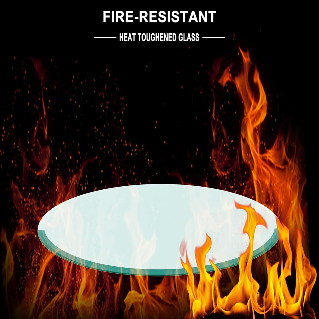24" Round Tempered Glass Table Top, 3/8" Thick Beveled Edge L70932