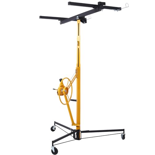 Model 2024 Drywall Lift Panel Hoist, 360° Adjustable, 150LBS Heavy Duty, Black+Yellow C8628