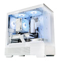 Zalman P10 Micro ATX Case, MATX PC Case with 120mm ARGB Fan Pre-Installed, Panoramic View Tempered Glass Front & Side Panel, USB Type C and USB 3.0, White