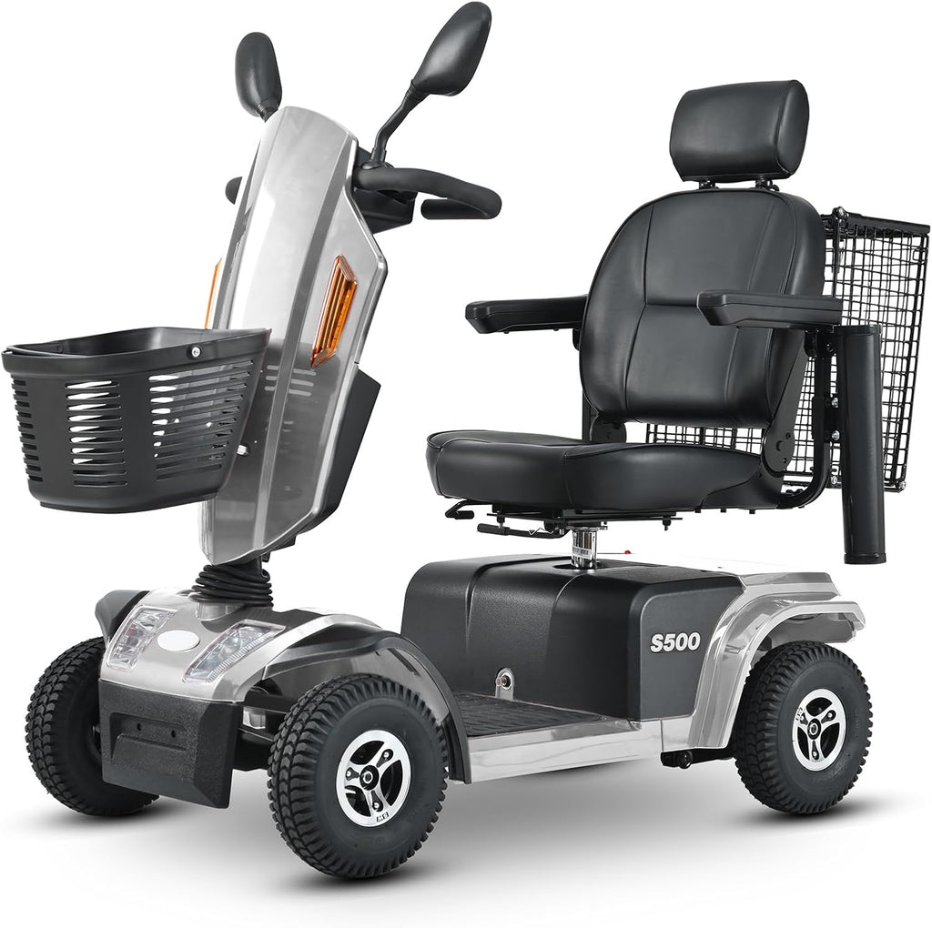 Tamco Mobility Scooter, 4 Wheel Electric Mobility Scooters for Adults Seniors - 350lbs Capacity, All Terrain Recreational Mobility Scooter for Travel (Grey)