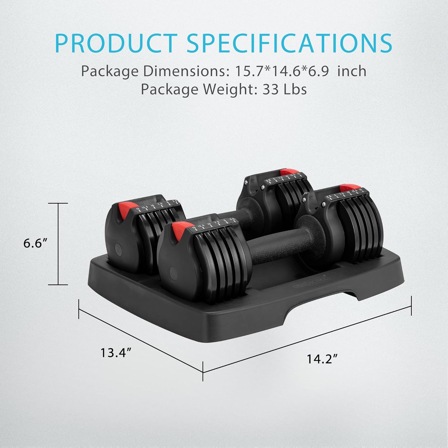 VIVOHOME Adjustable Dumbbells Set of 2 with Anti-Slip Handle J785438