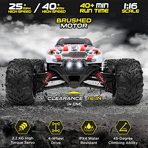 LAEGENDARY Remote Control Car 1:10 Scale 4x4 Off-Road RC Truck with Two Batteries G73027