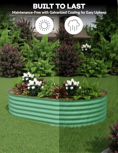 4x2x2Ft Oval Galvanized Steel Raised Garden Bed - Outdoor Metal Planter Box for Vegetables, Flowers, Herbs L43315