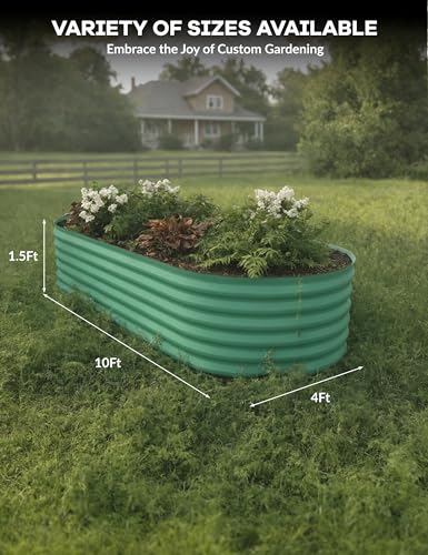 4x2x2Ft Oval Galvanized Steel Raised Garden Bed - Outdoor Metal Planter Box for Vegetables, Flowers, Herbs L43315