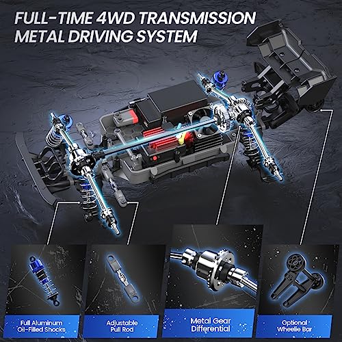 DEERC Fast Brushless RC Car for Adults, 1:16 4x4 Monster Truck U2411