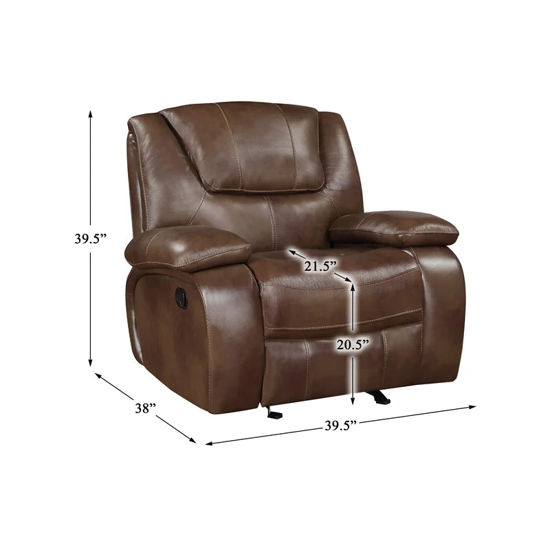 Lexicon Ellicott Leather Match Glider Reclining Chair Brown T969740