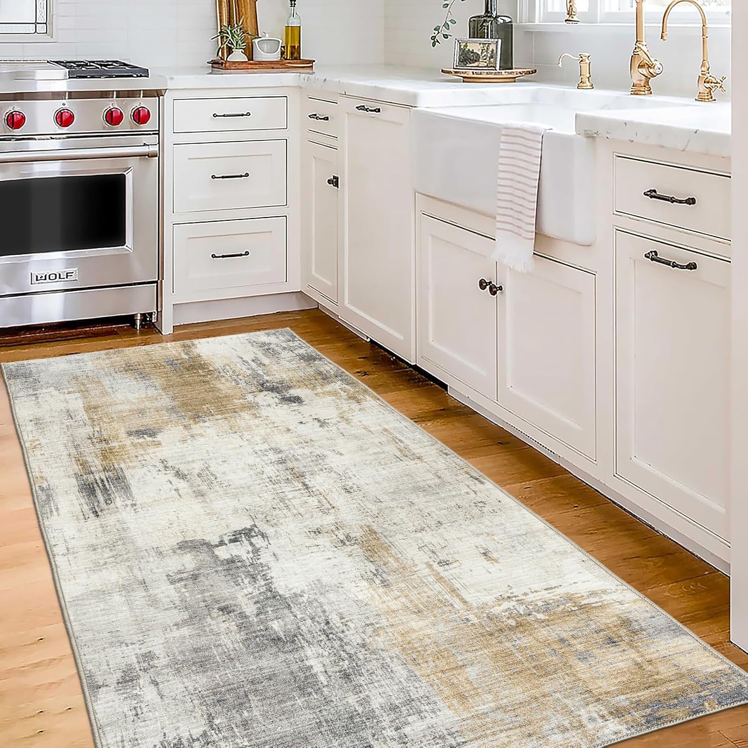 ReaLife Machine Washable Area Rug Runner - Beige 2'6" x 6' N895254