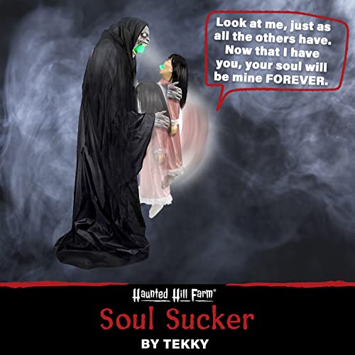 Haunted Hill Farm Soul Sucker Demon Reaper with Child by Tekky, Motion-Activated Halloween Animatronic Q202293