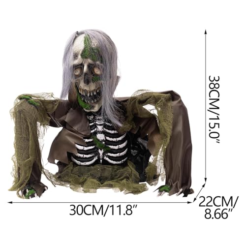 Animatronic Zombie Groundbreaker Halloween Decoration with Light and Sound J101875